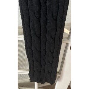 Black Cable Knit Scarf 80" X 9" Chunky Knit